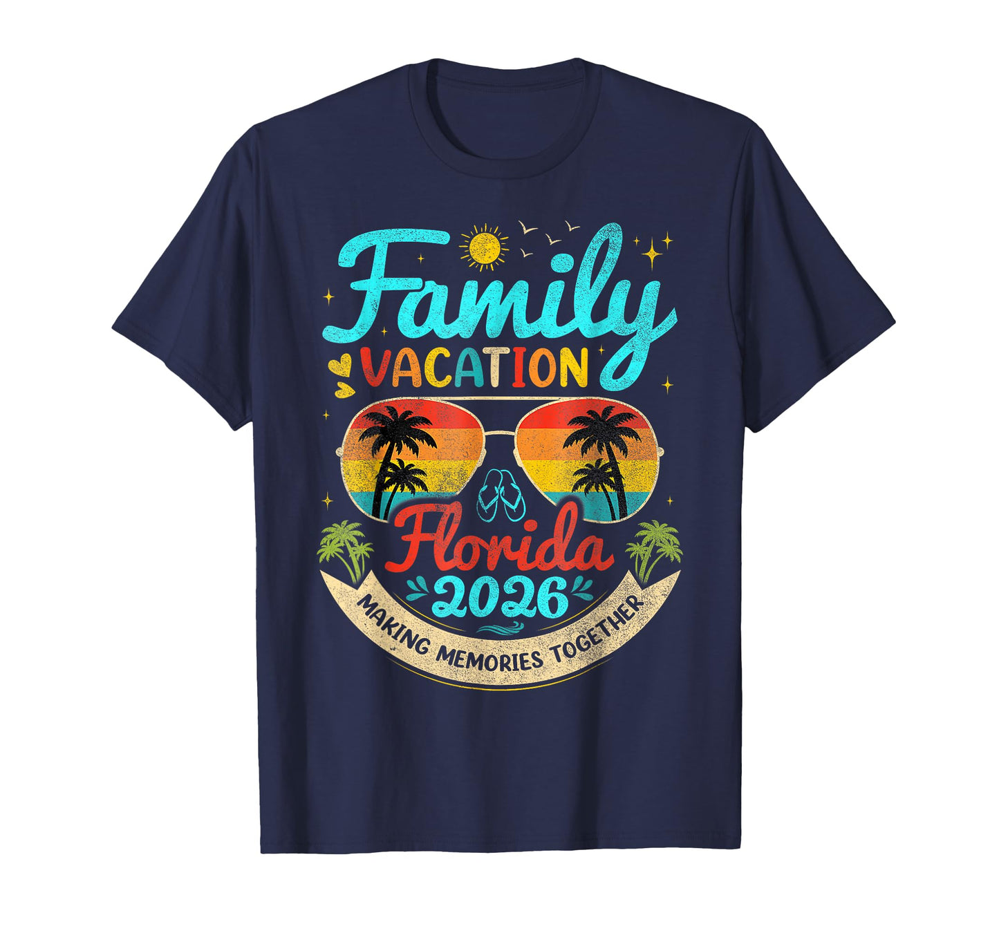 Vintage Family Vacation Florida 2026 Florida Group T-Shirt