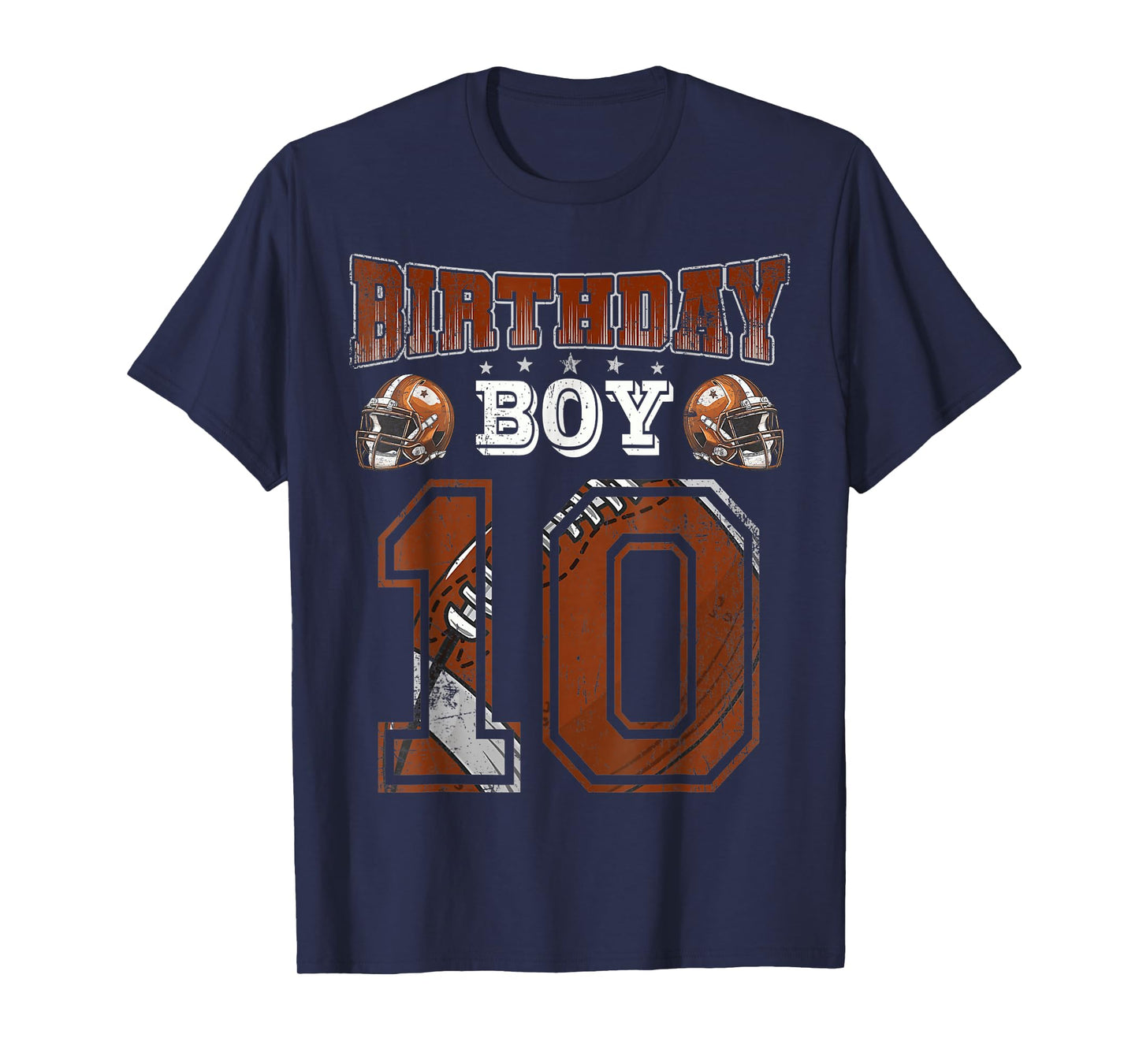 10th Birthday Boy Football Lover Theme 10 Years Old T-Shirt