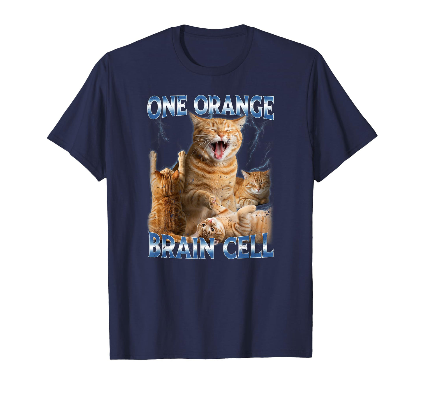 One Orange Brain Cell Funny Cat Meme Quirky Humor T-Shirt