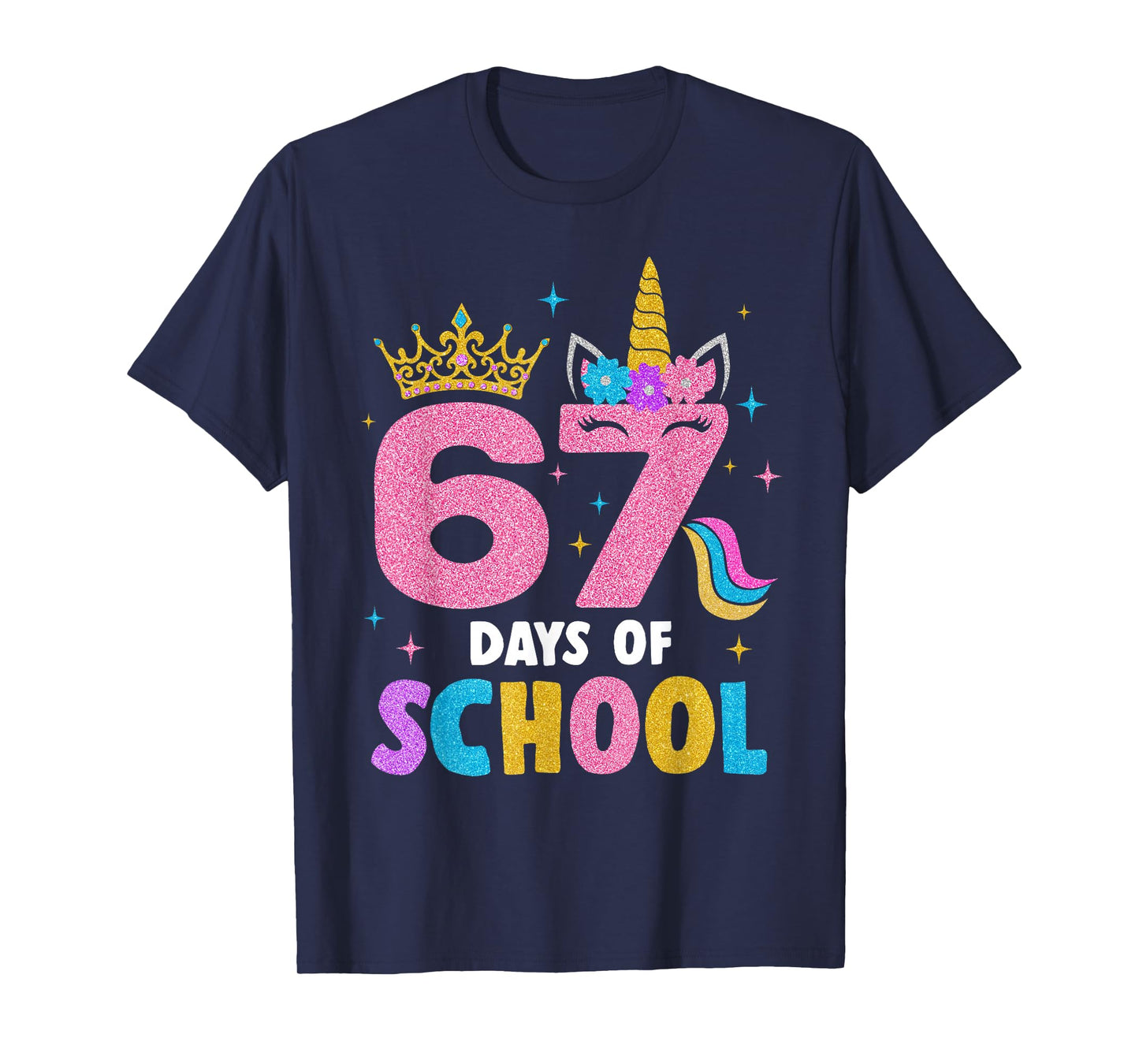 Dabbing Unicorn 67 Days of School Teachers Kids Boys Girls T-Shirt