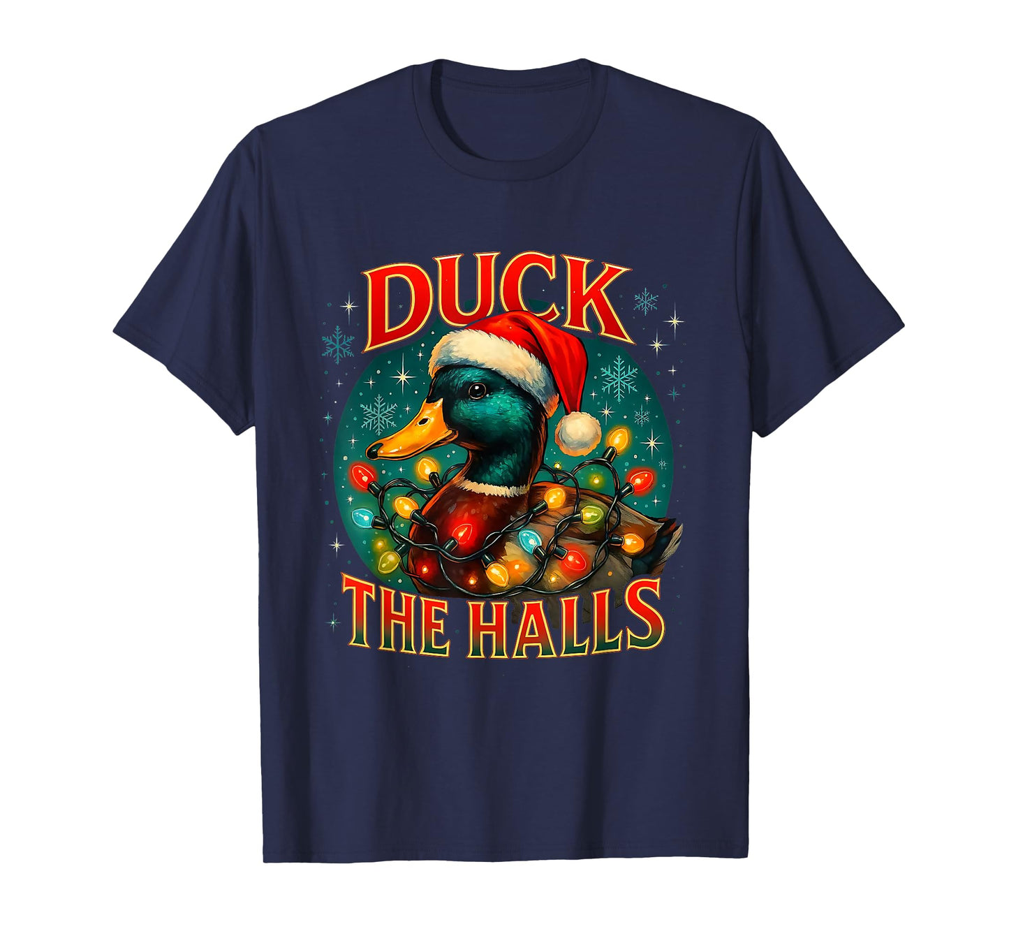 Duck The Halls Funny Christmas Lights Hunting Season T-Shirt