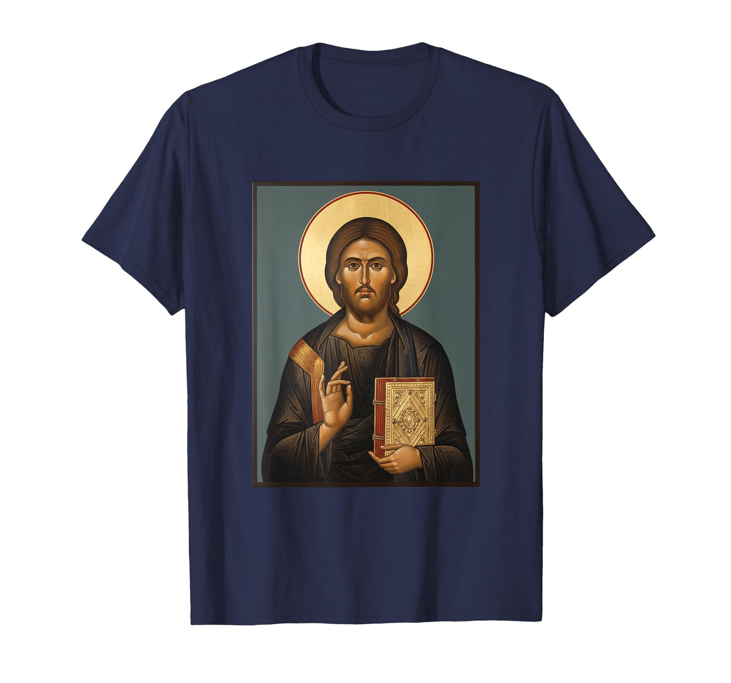 Christian Icon Jesus Christ Byzantine Style Religious Icon T-Shirt