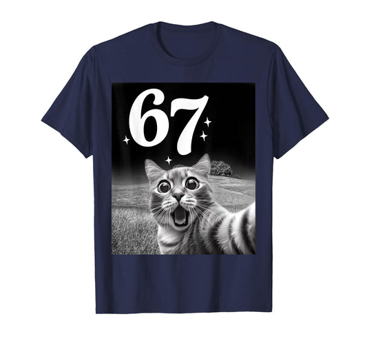 Cat Selfie with 67 Meme Funny Cats Graphic for Men Women Kid T-Shirt