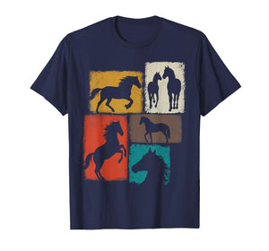 Horse Vintage Collage Cowboy Cowgirl Equestrian Rider T-Shirt