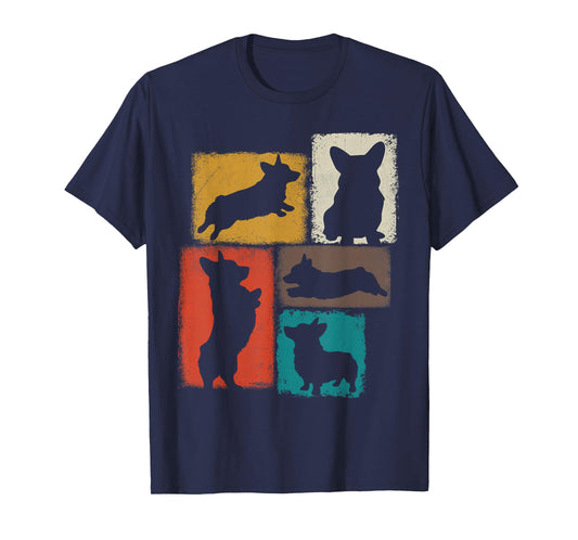 Corgi Dad Mom Vintage Collage Dog Owner T-Shirt