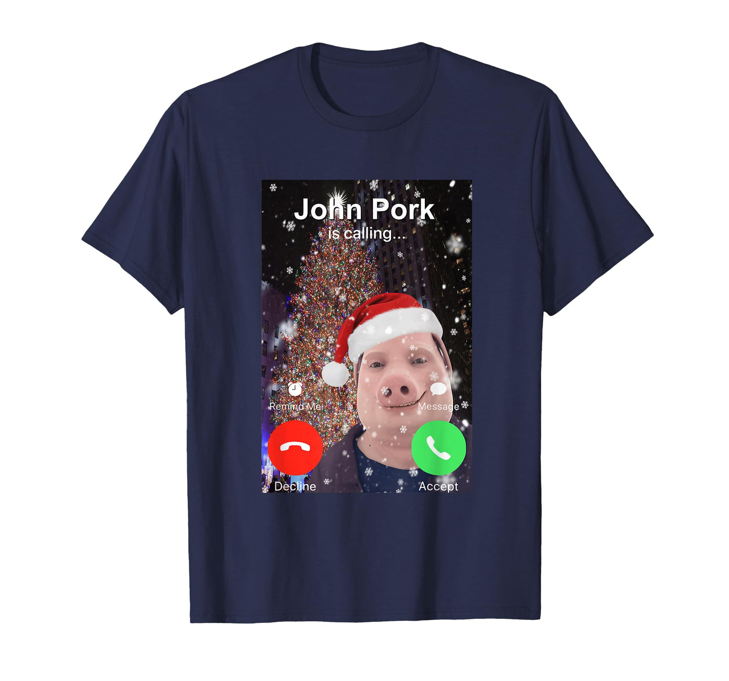 John Pork is Calling Funny Christmas Dih Brainrot Meme T-Shirt