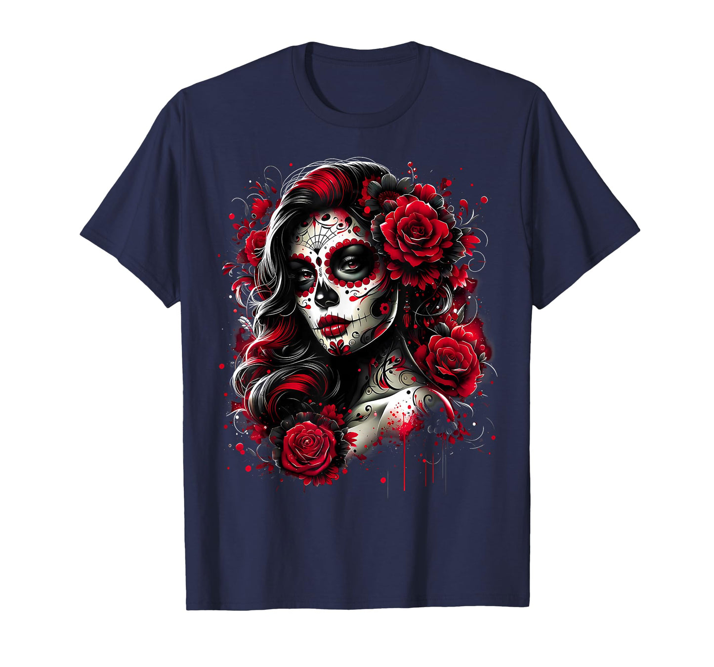 Dia De Muertos La Catrina Day of The Dead Sugar Skull Women T-Shirt