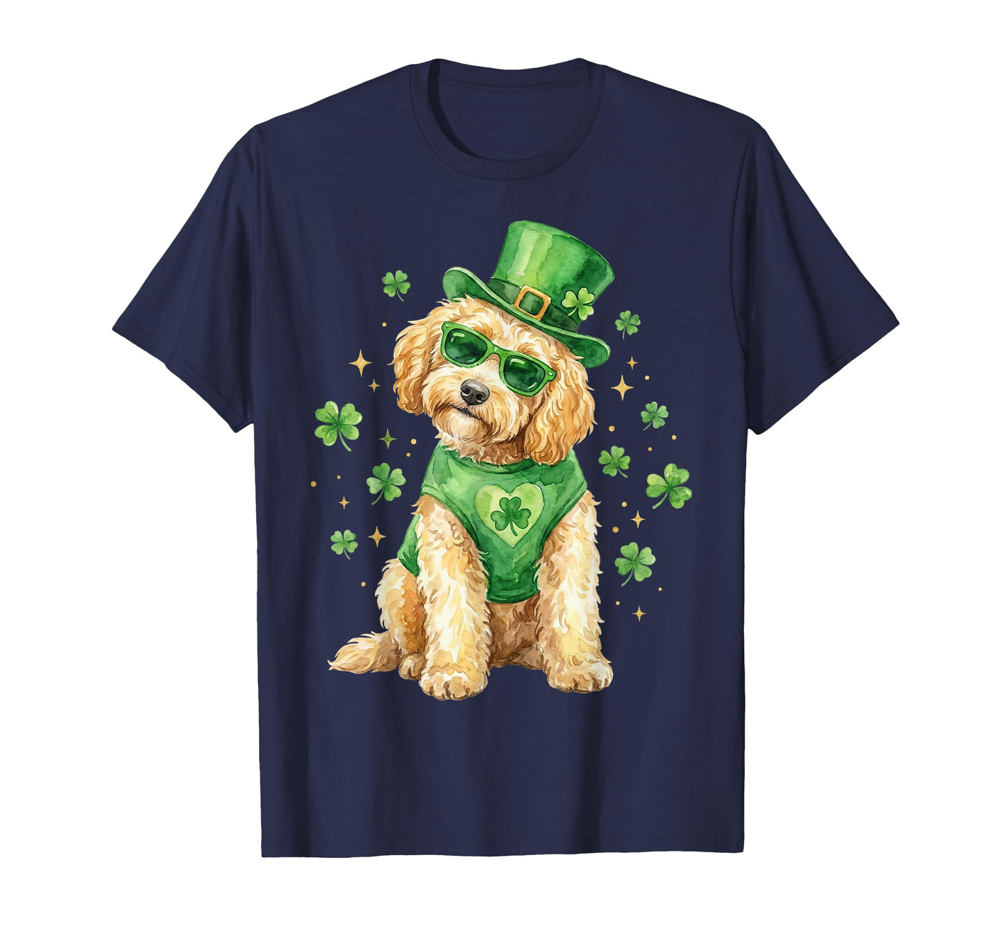 Irish Golden Doodle St Patricks Day Dog Shamrock Saint Patty T-Shirt