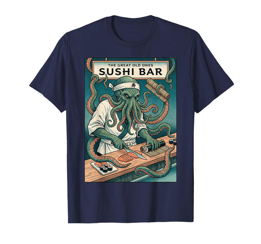 Cthulhu Sushi Chef Octopus Monster Japanese Food Horror T-Shirt