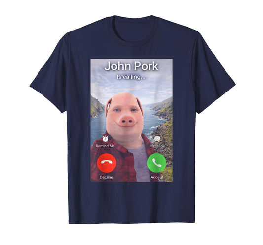 John Pork is Calling Meme Funny Gen Z Brainrot Trending Gag T-Shirt