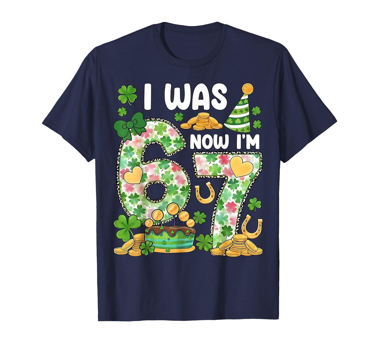 I was 6 Now I'm 7 St Patricks Birthday Gift for Boy Kid Girl T-Shirt