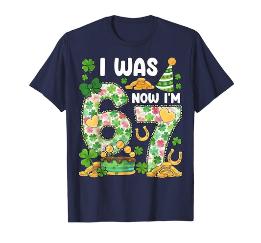 I was 6 Now I'm 7 St Patricks Birthday Gift for Boy Kid Girl T-Shirt