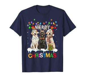 Cute Three Labrador Dogs Christmas for Women Men T-Shirt