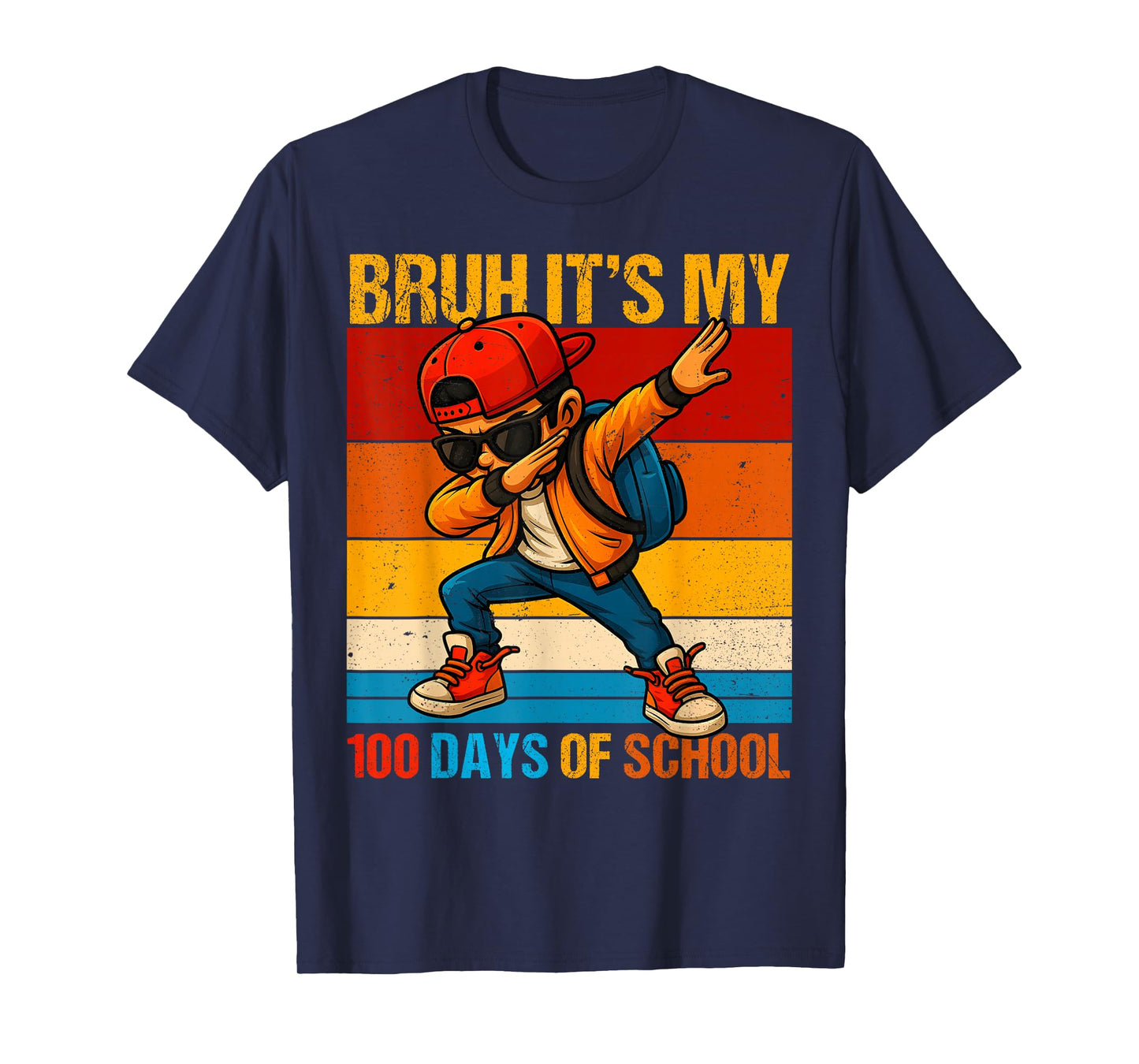 Bruh It's My 100th Day of School Dabbing Boy 100th Day Kid T-Shirt