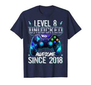 8th Birthday Boy Level 8 Gamer 8 Year Video Game Party T-Shirt