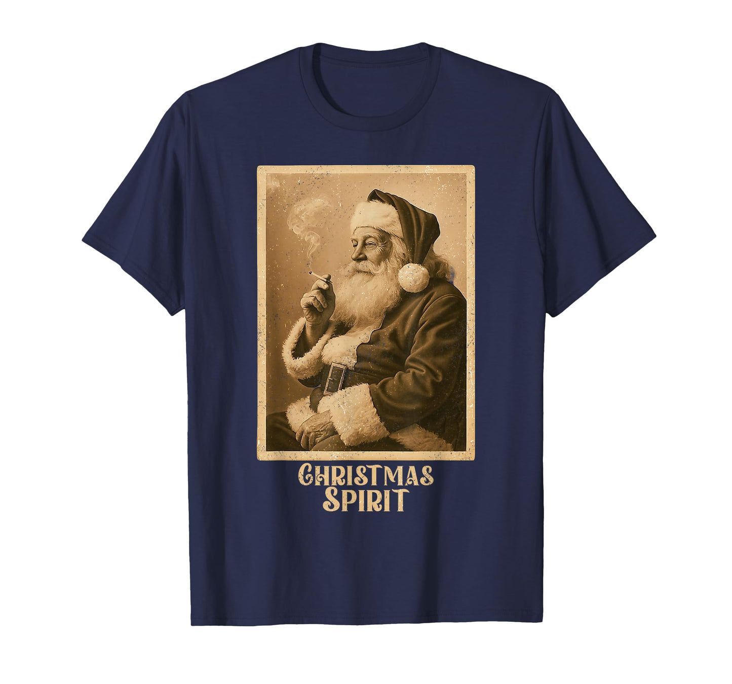 Vintage Funny Smoking Santa Claus Christmas Spirit Christmas T-Shirt