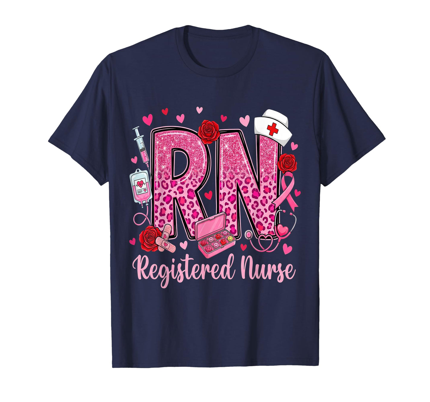 Healthcare Heart Registered Nurse RN Valentines Nurses T-Shirt