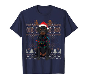 Christmas Dog with Hat and Lights - Funny Holiday Labrador T-Shirt