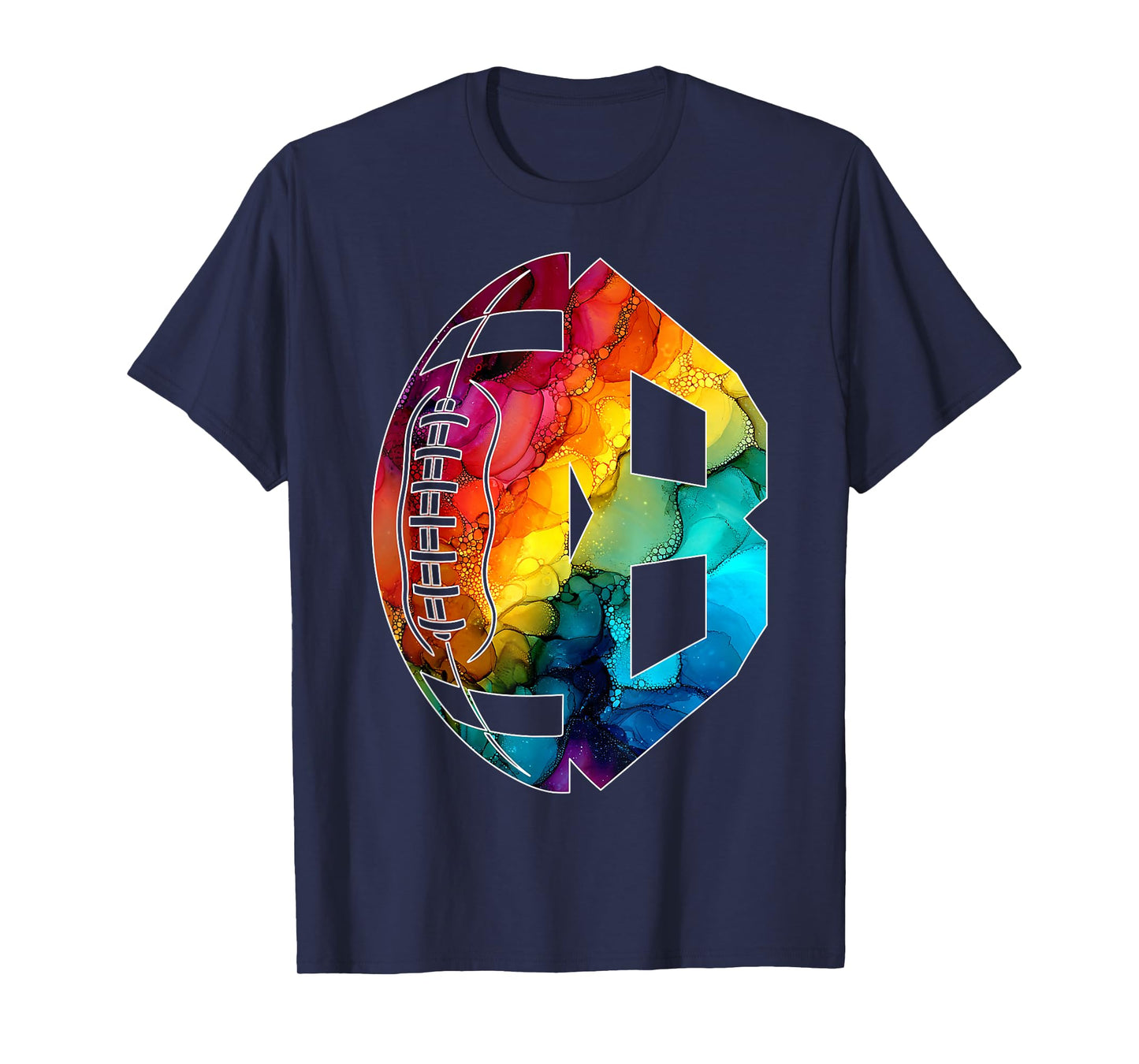Number 8 Years Football 8TH Birthday T-Shirt