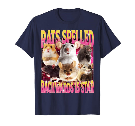 Rats Spelled Backwards is Star Funny Gen Z Humor Rat Meme T-Shirt