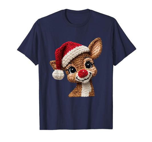 Christmas Reindeer Crochet Cute Merry Christmas Reindeers T-Shirt