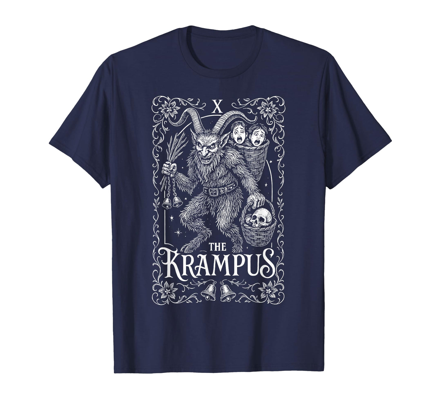 Krampus Tarot Card Design Christmas Season Evil Pajama Xmas T-Shirt