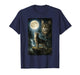 Funny Cat Art Design Cat Howling at The Moon T-Shirt
