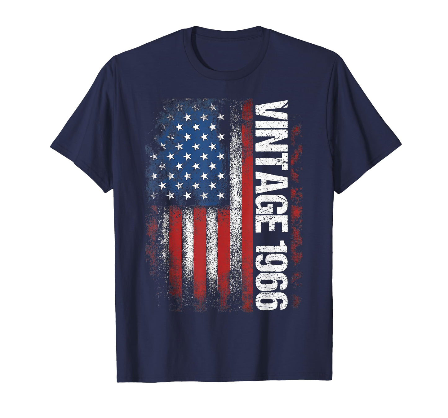 Vintage 1966 60th Birthday Gifts 60 Years Old American Flag T-Shirt