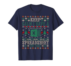 Keep Calm I Have A Spreadsheet for That Christmas Ugly Excel T-Shirt