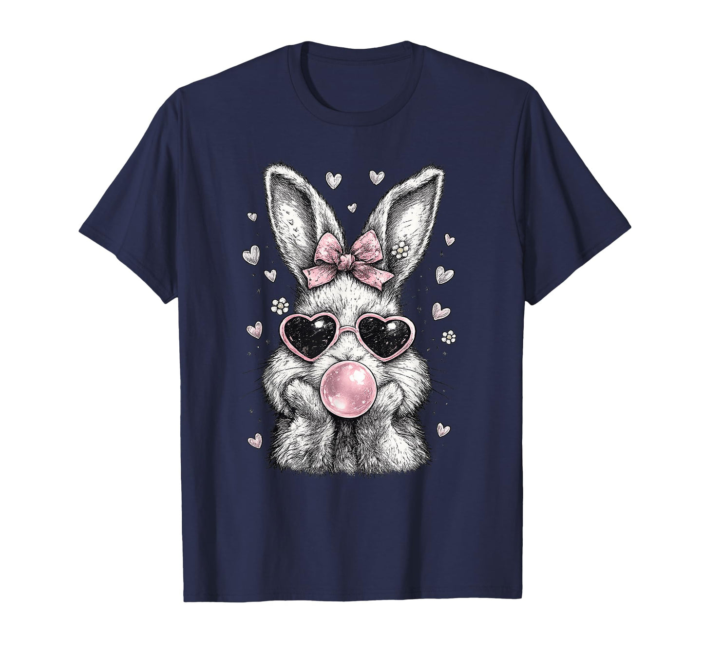 Cute Easter Bunny Shirt for Women Pink Rabbit Coquette Girly T-Shirt
