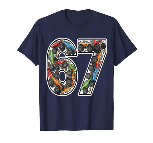 Monster Trucks 67 Meme Funny Design for Boys Kids Teens Fans T-Shirt