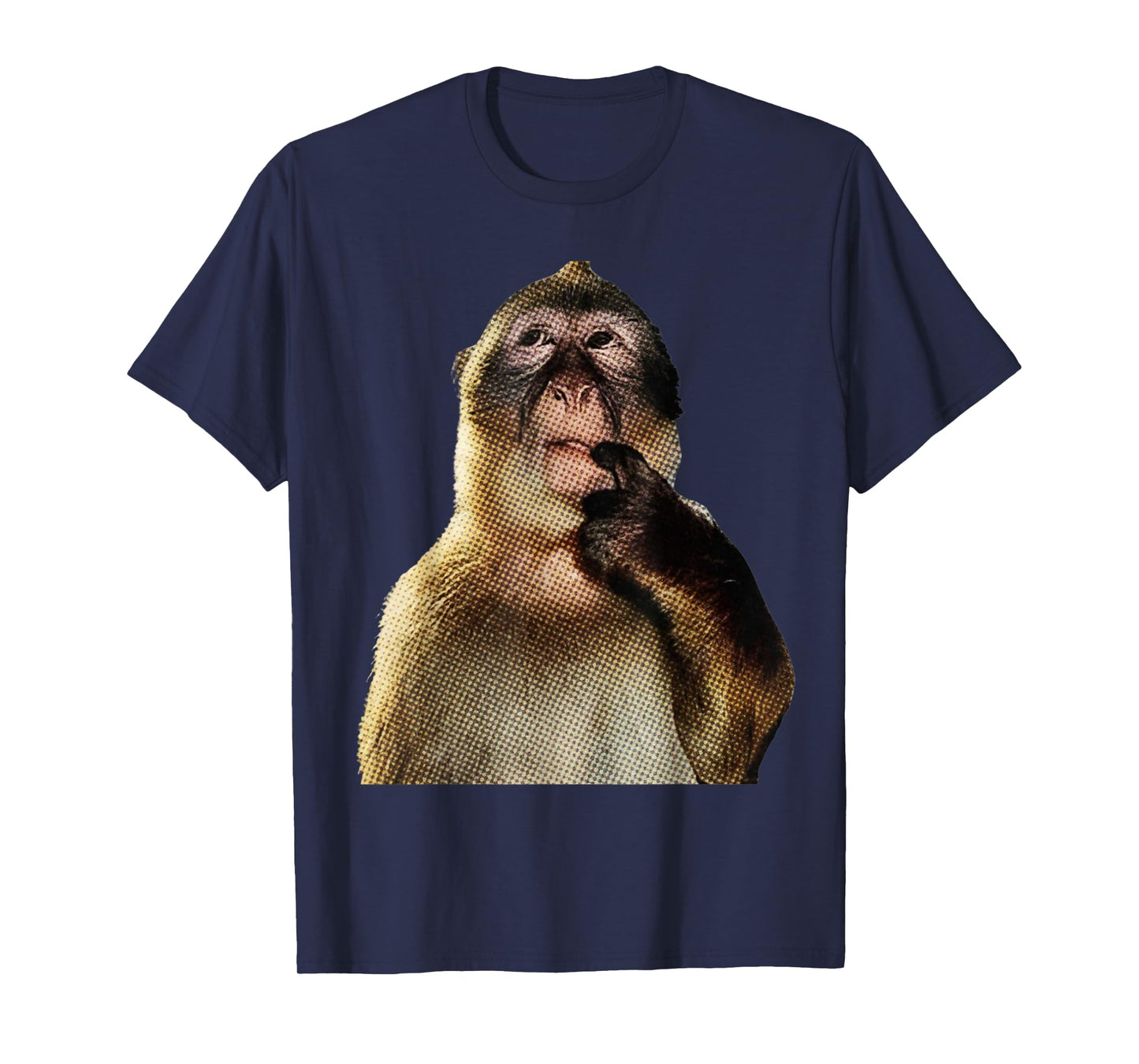 Monkey Y2K T-Shirt Funny Thinking Monkey Meme Brainrot Gift T-Shirt