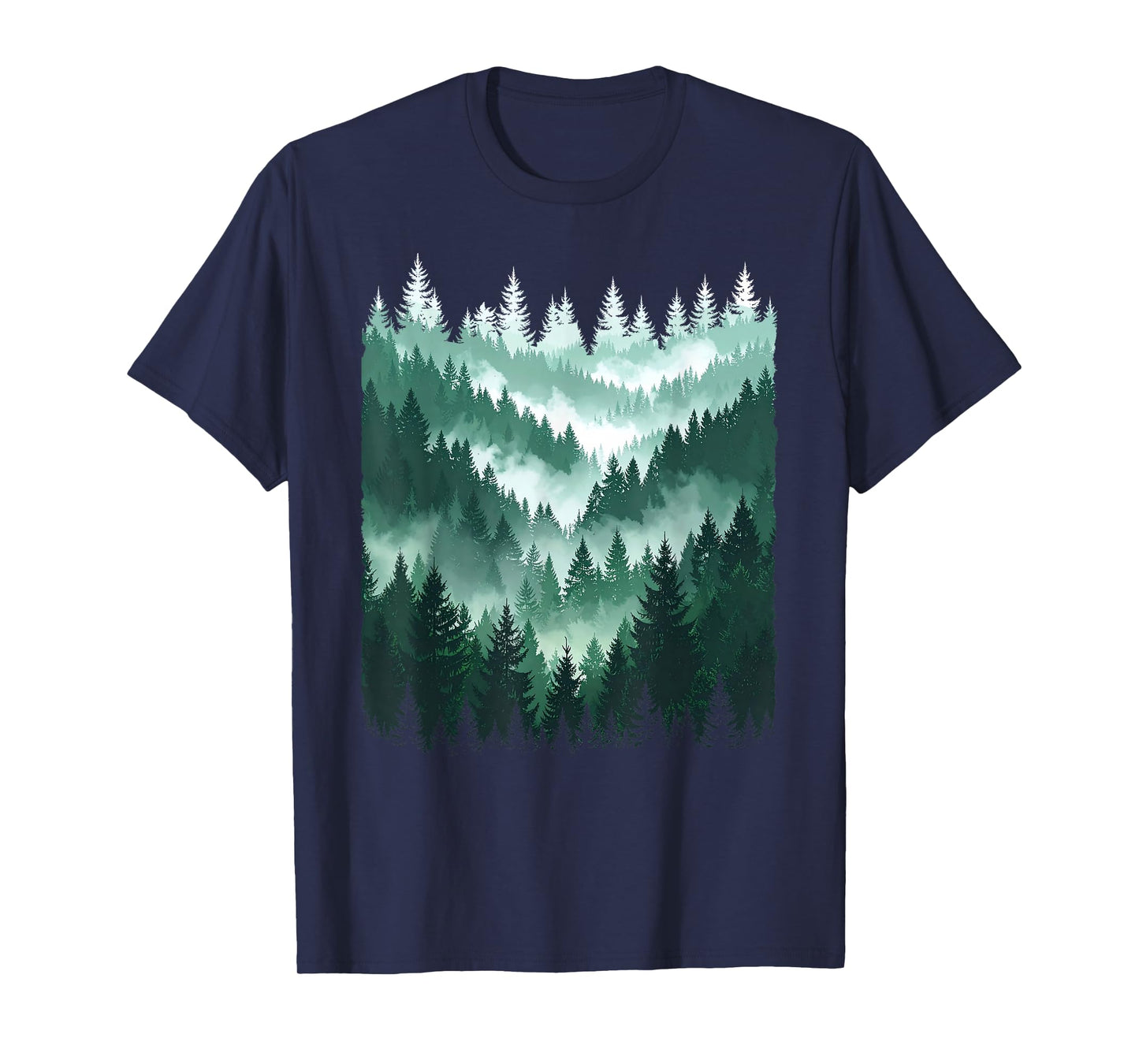 Mountain Forest Tree Nature Graphic Outdoor Hiking Adventure T-Shirt