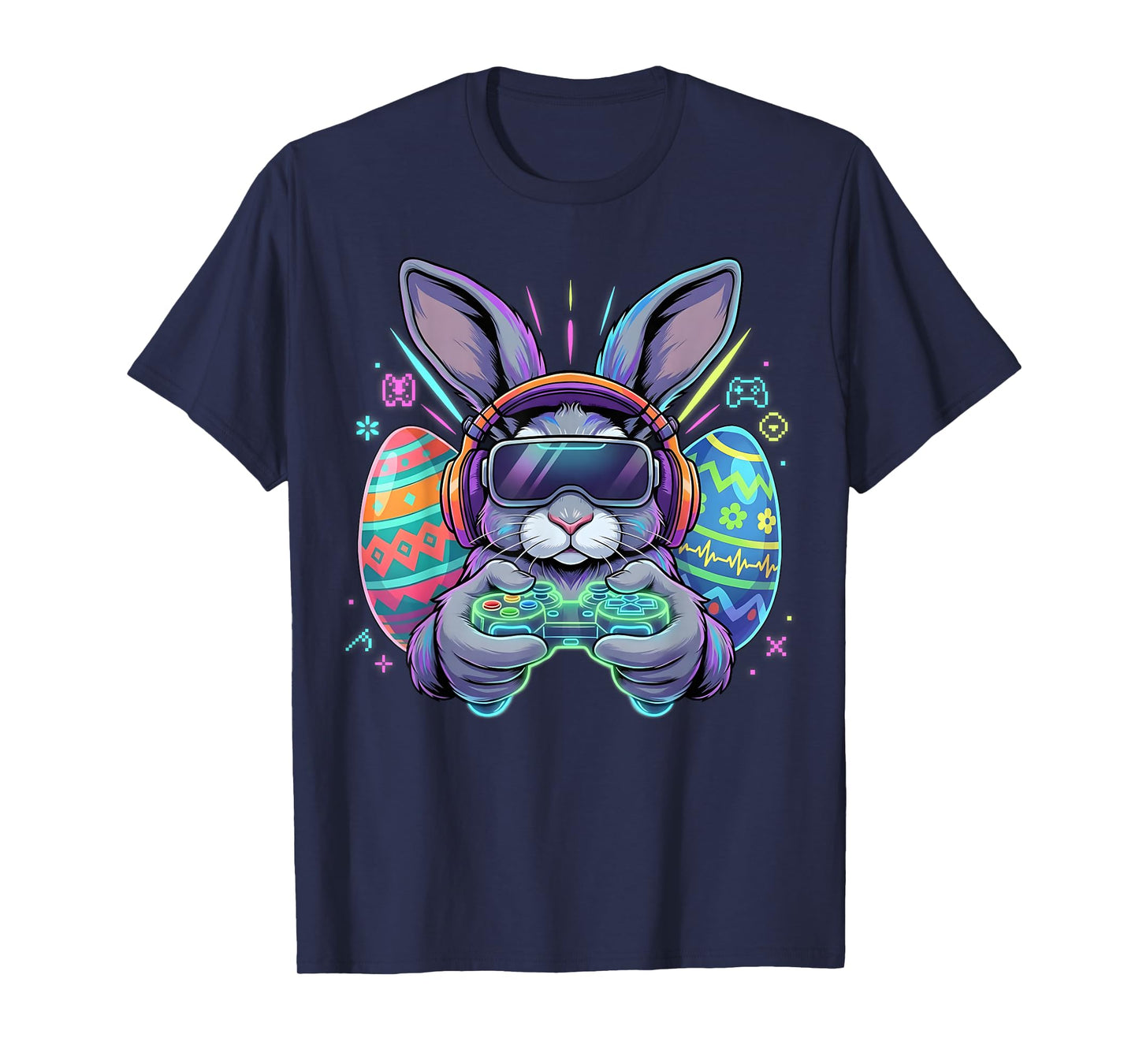 Boys Happy Easter Bunny Egg Video Game Boy Kids Mens Gamer T-Shirt