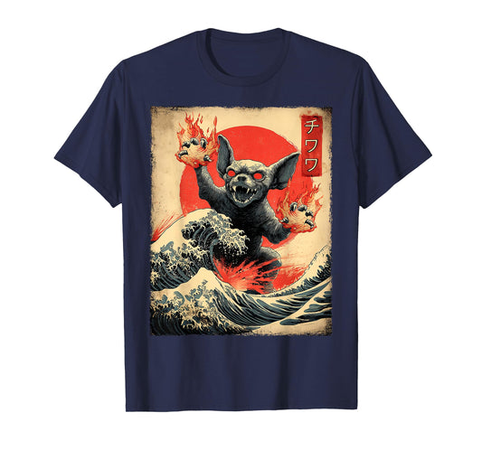 Chihuahua Dog Kaiju Monster Japanese Vintage Poster T-Shirt