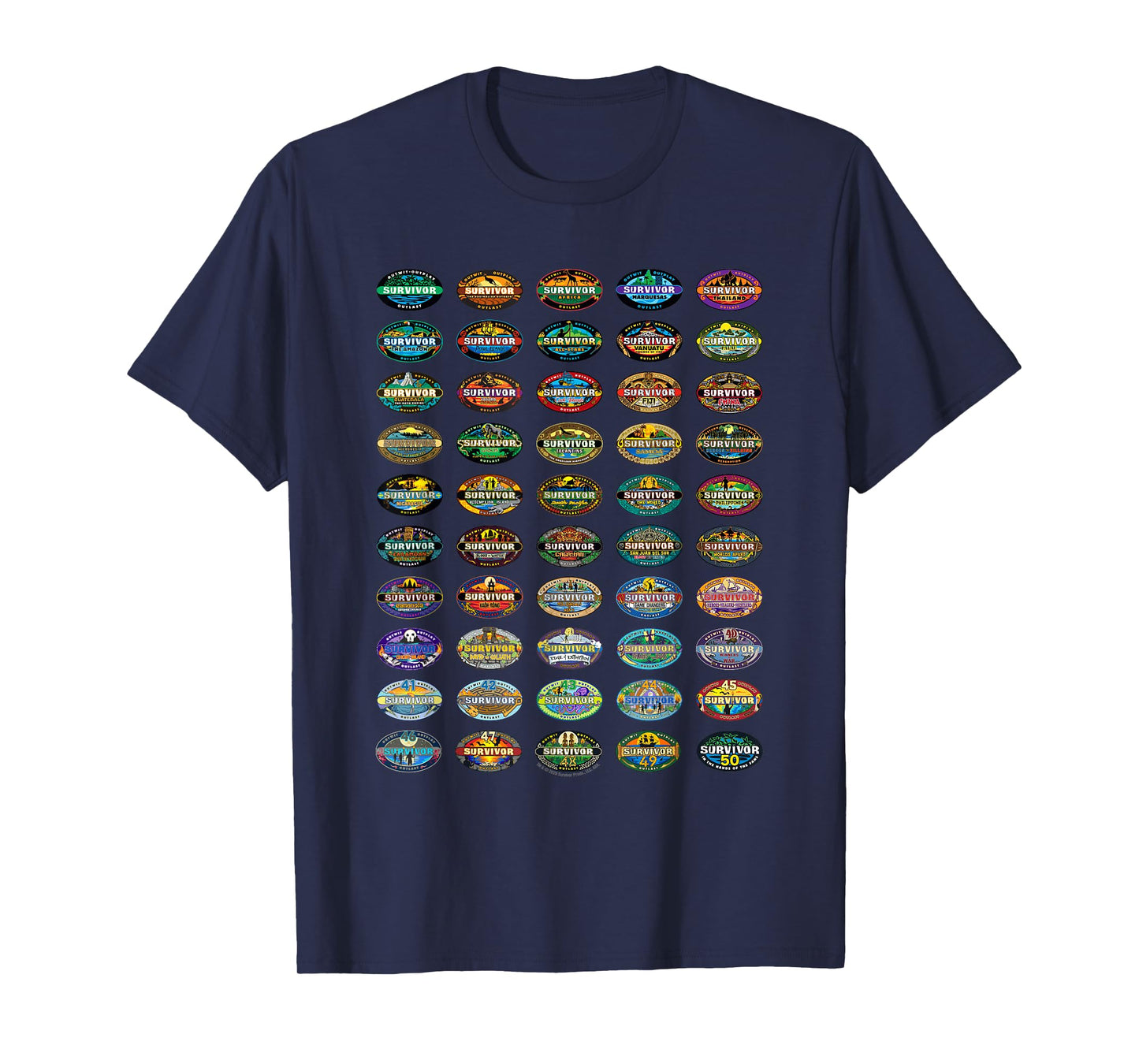 Survivor 50 Seasons of Survivor Officially Licensed T-Shirt