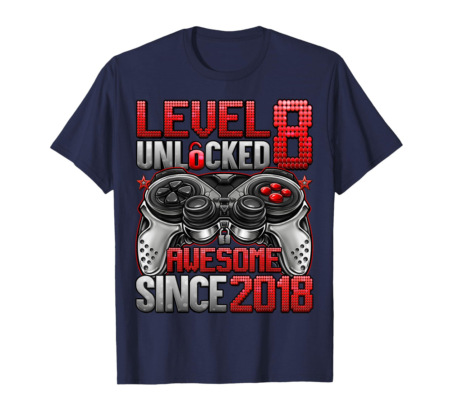 Level 8 Unlocked 8 Year Old Gifts for Boys 8th Birthday Boy T-Shirt