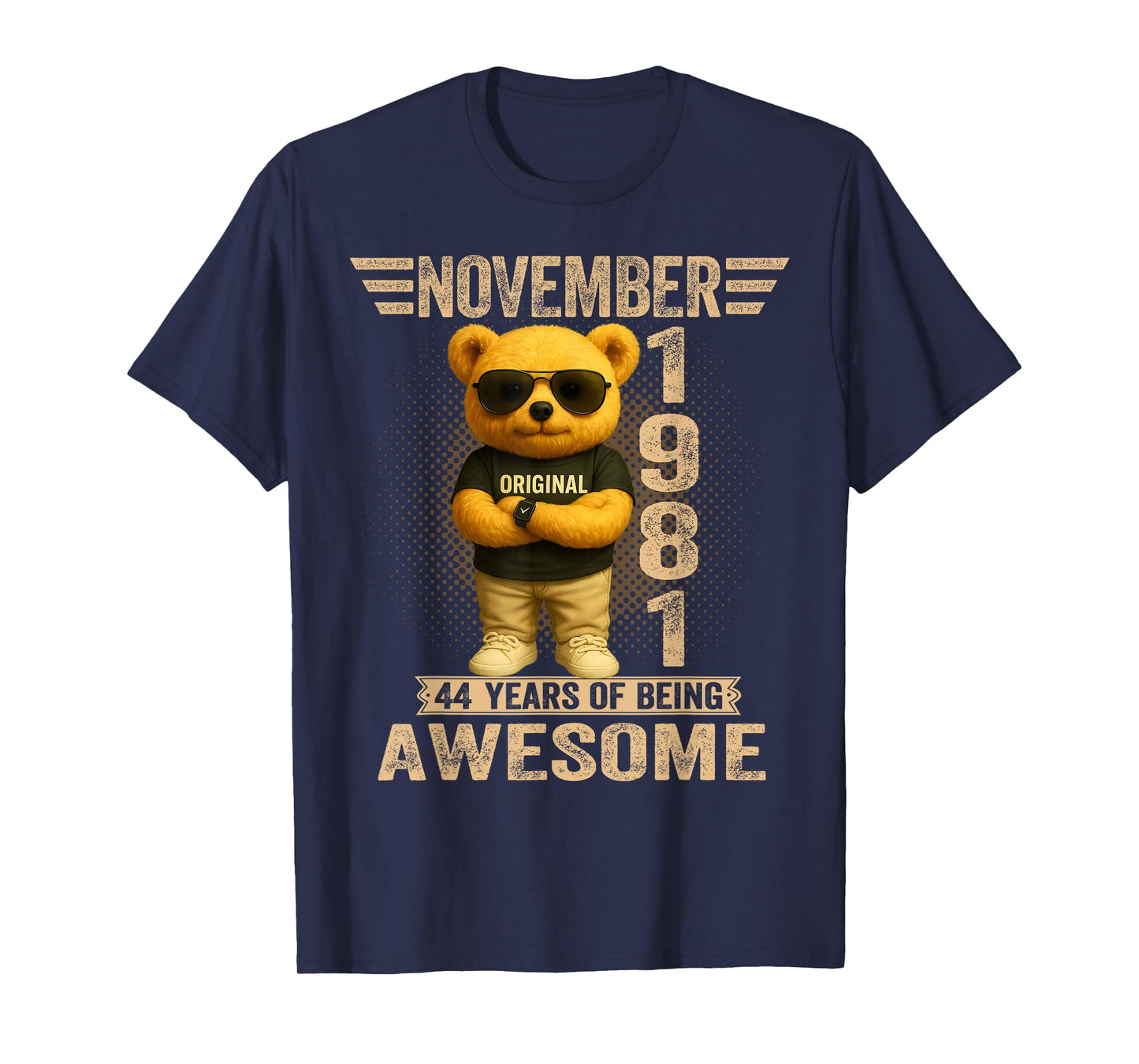 44 Year Old November 1981 Teddy Bear 44th Birthday Men Women T-Shirt
