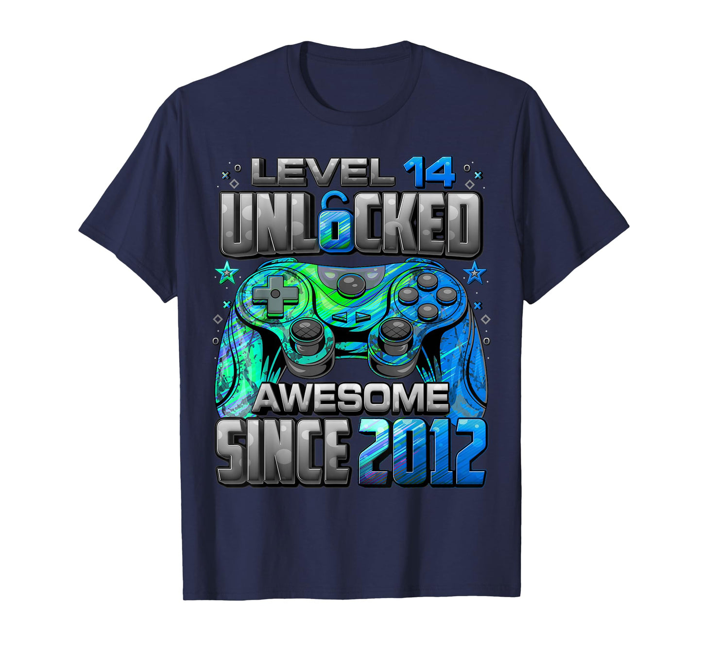Level 14 Unlocked Awesome Since 2012 14th Birthday Gaming T-Shirt