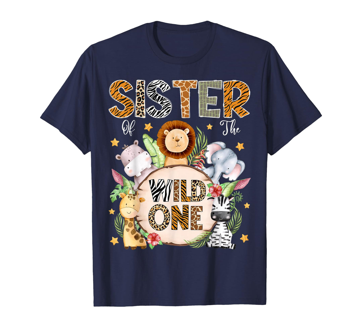 Sister of The Wild One 1St Birthday Kids Safari Jungle T-Shirt
