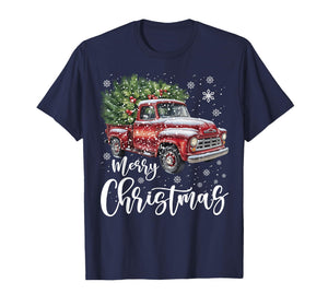 Classic Red Truck Christmas Family Matching Pajamas Men Boys T-Shirt