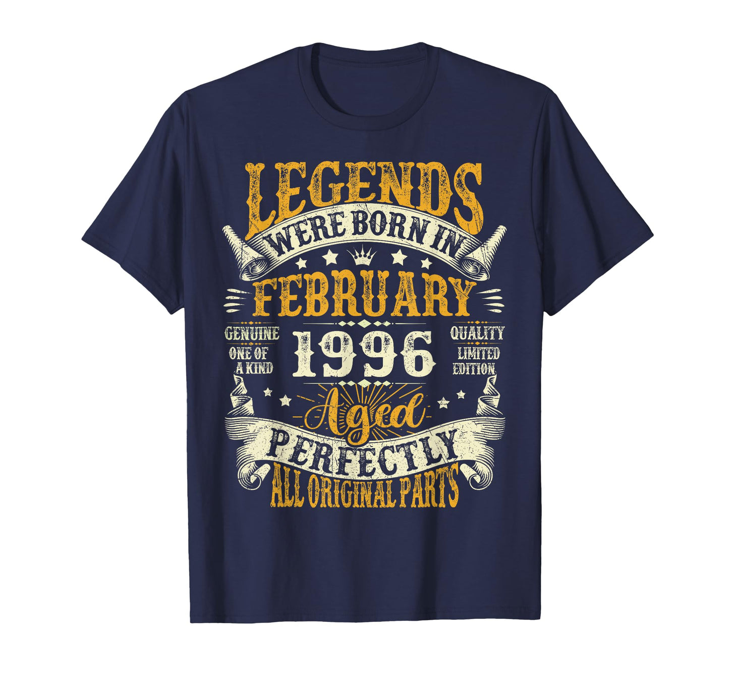 Legends were Born in February 1996 Vintage 30th Birthday Men T-Shirt