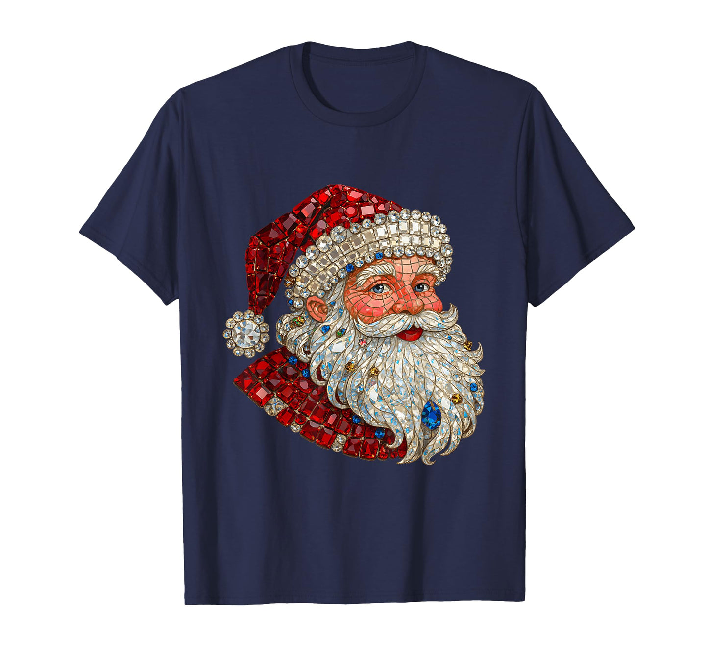 Jeweled Glam Santa Sparkle Christmas T-Shirt