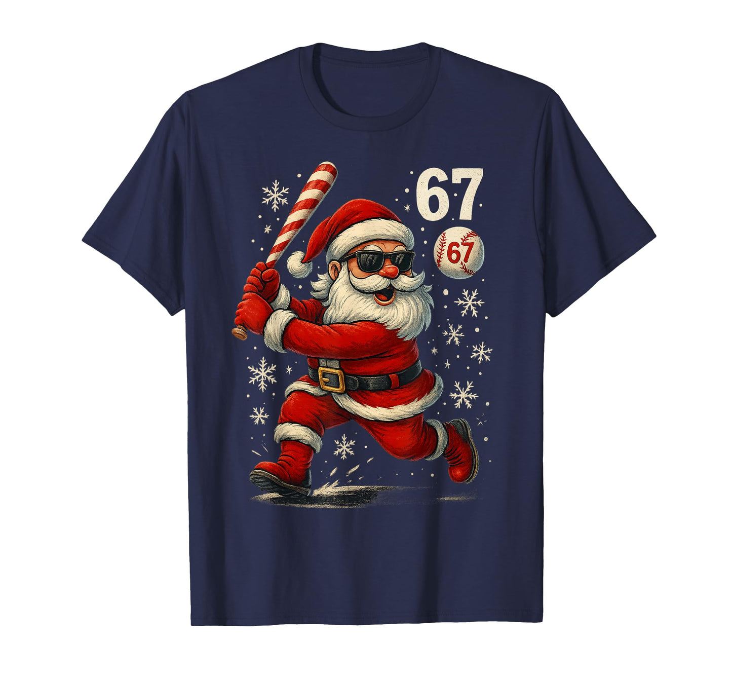 Funny Baseball Santa 67 Christmas Xmas Pajamas Boys T-Shirt