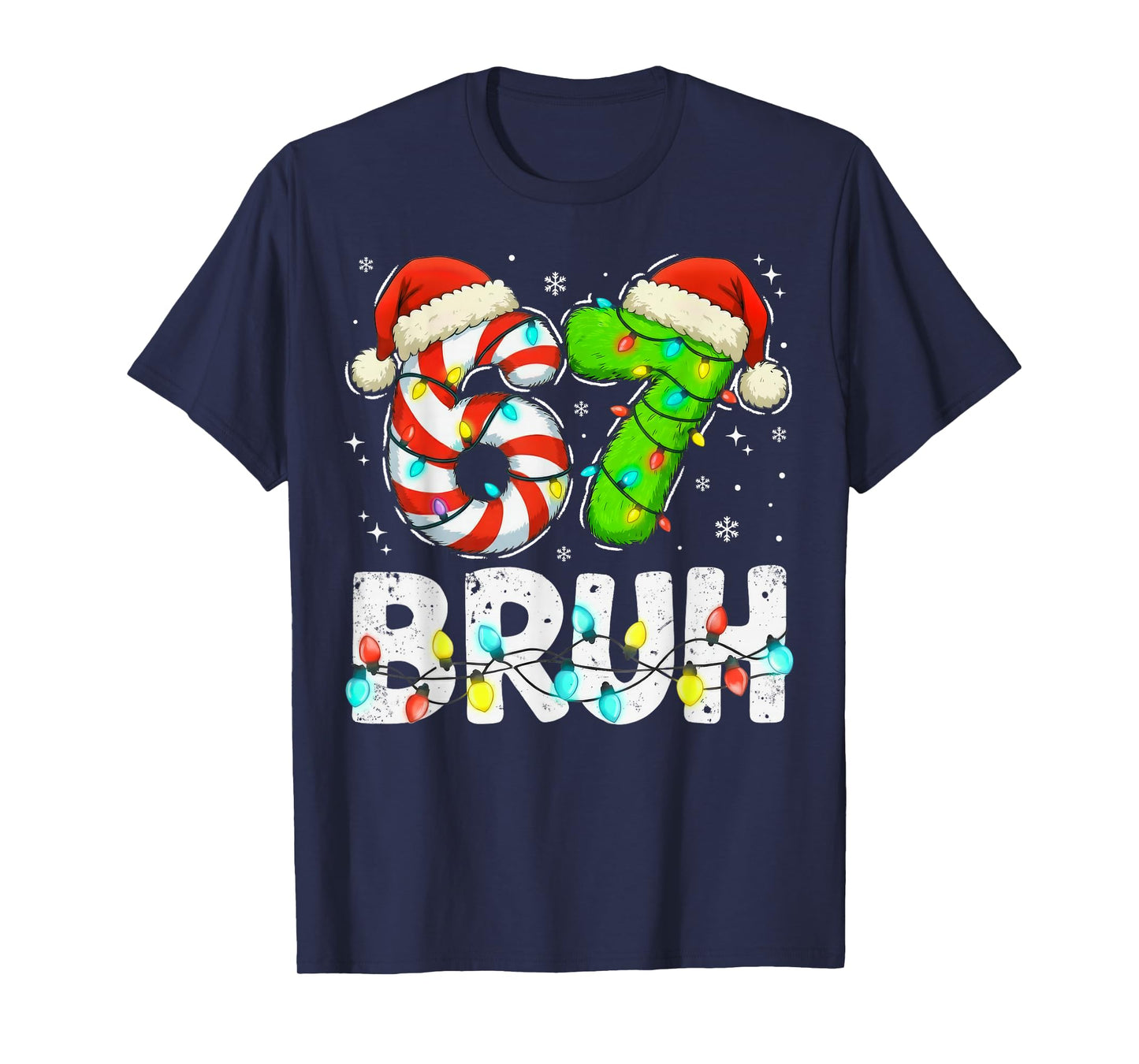 Christmas 67 Bruh Six Seven 6 7 Meme Funny Boy Girl Kids T-Shirt