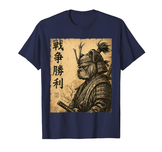 Funny Frenchie Samurai Dog Vintage French Bulldog T-Shirt