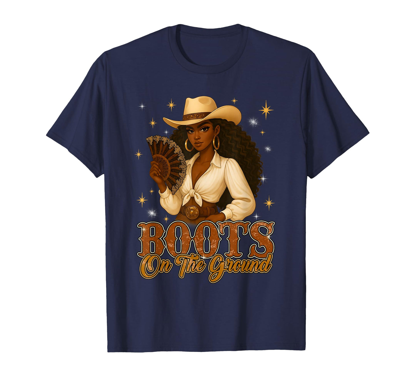 Boots On The Ground Black History Western Cowgirl Women Girl T-Shirt