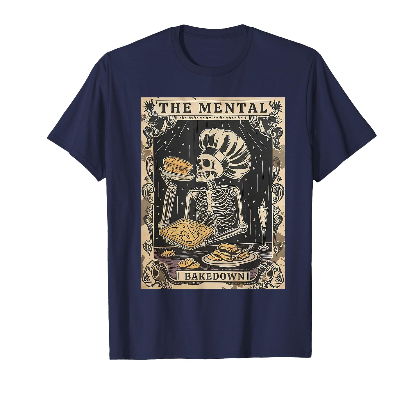 Halloween Skeleton The Mental BakeDown Tarot, Bread Baker T-Shirt