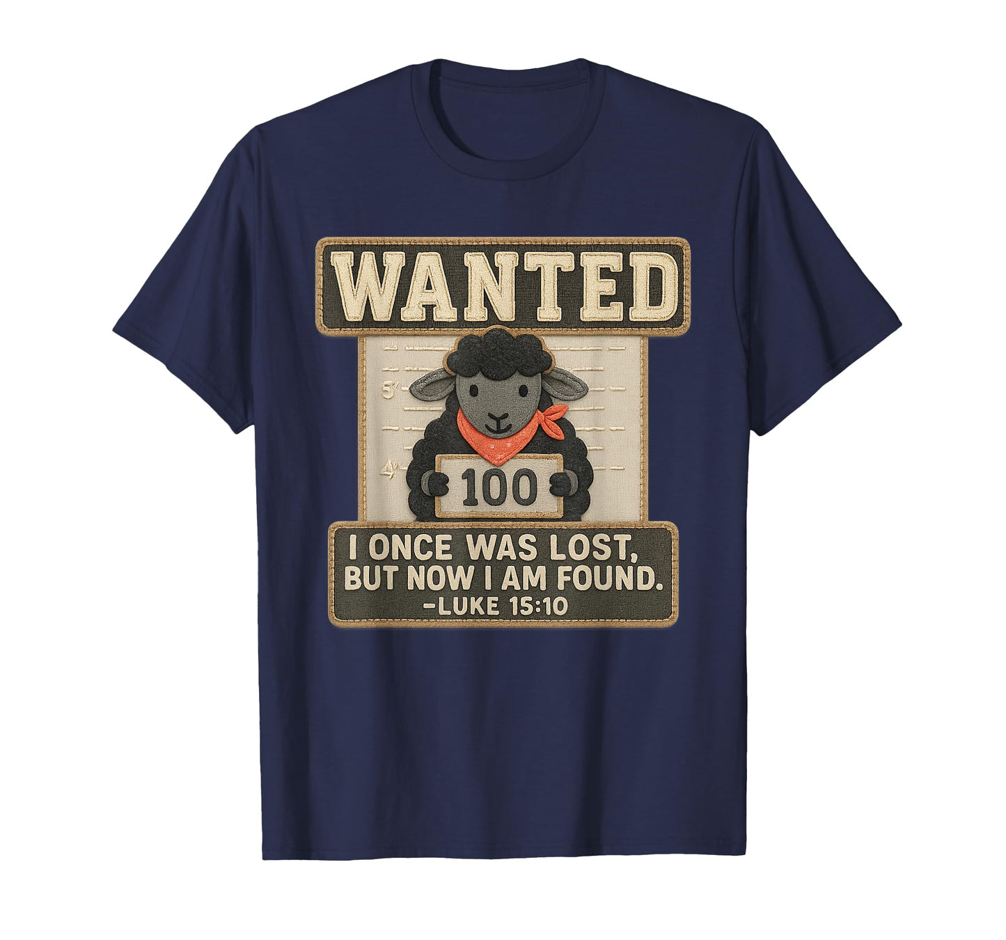 Wanted Lost and Found Cute Black Sheep Luke 15:10 Christian T-Shirt