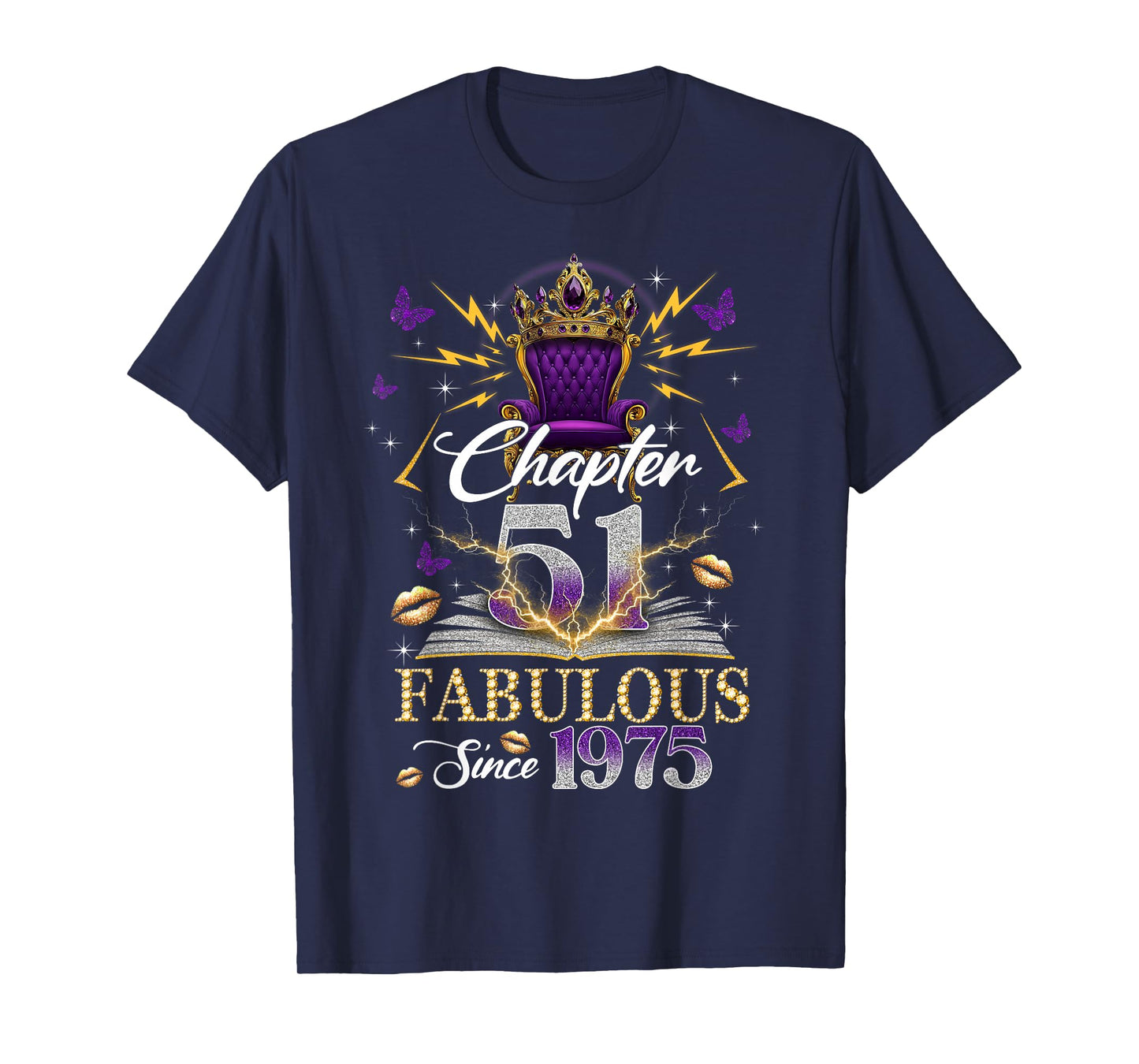 Chapter 51 Fabulous Since 1975 51st Birthday Women Girls T-Shirt